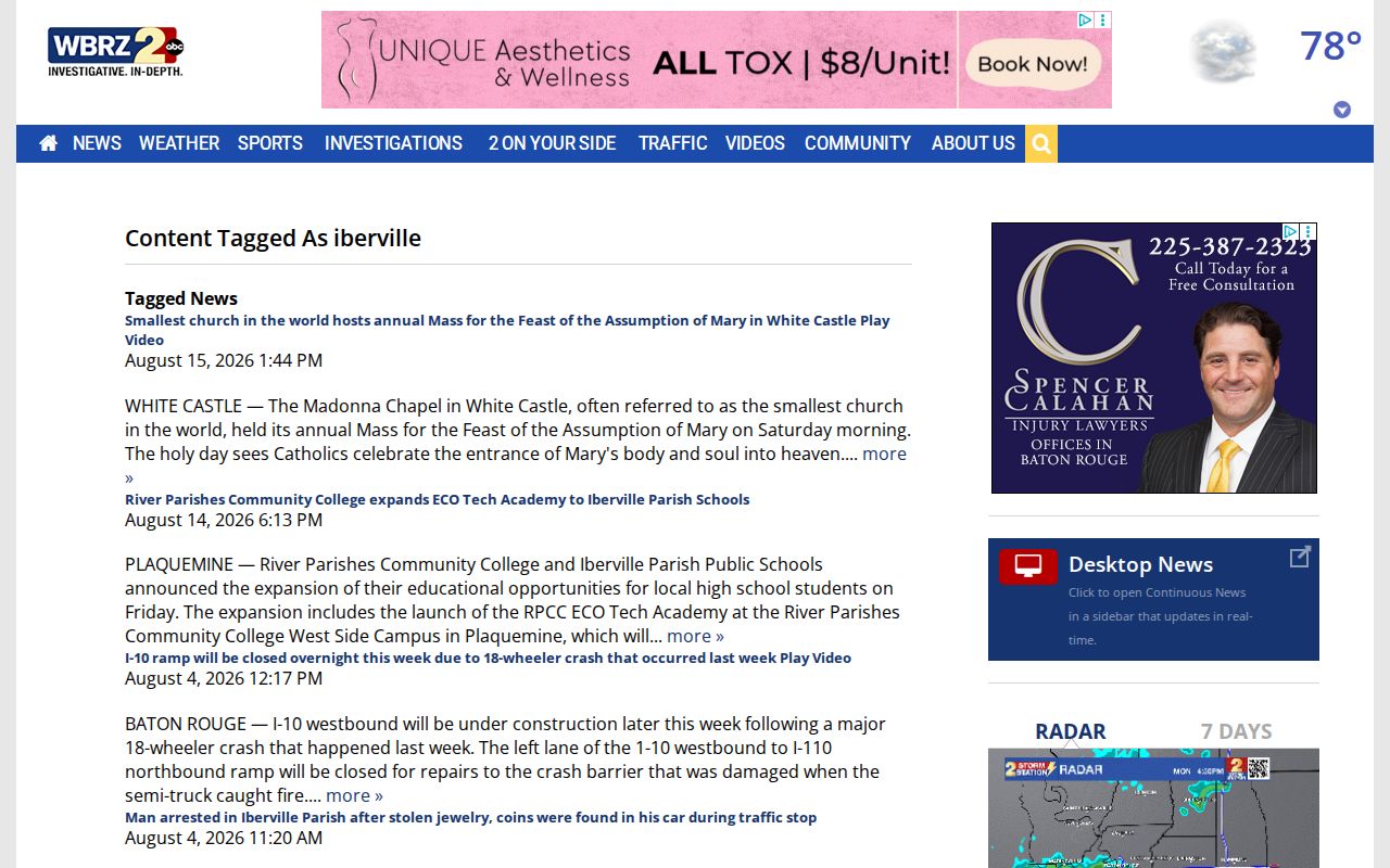 Iberville Parish crime news records on the WBRZ Iberville page